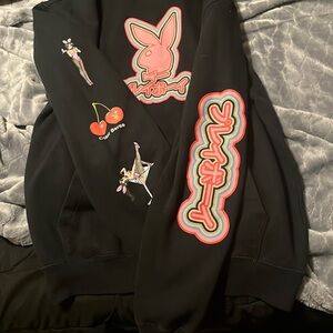PLAYBOY LIMITED EDITION Black Hoodie with Japanese Bunny Girls& Cherries